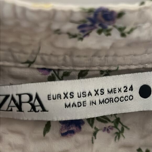 ZARA FLORAL PRINTED FULL SLEEVE BUTTON UP SHIRT SIZE XS - Picture 4 of 7